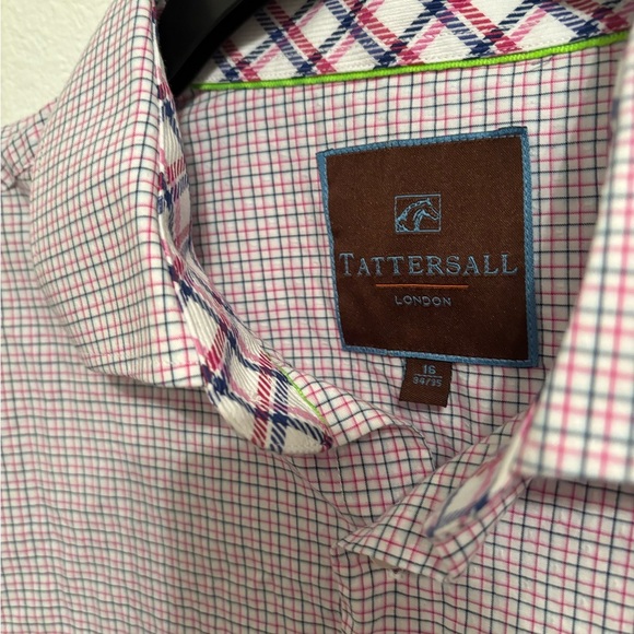 Tattersall London button front shirt 16 34/35 - Picture 2 of 5